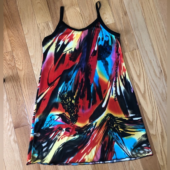 4 for 25$ Colorful Beach Dress. Summer Spaghetti Straps Mini Dress. Size Medium. - Picture 5 of 6